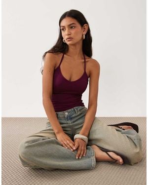 Cotton On Top Halter Con Cuello Redondo En Blackberry Belle - Multicolor