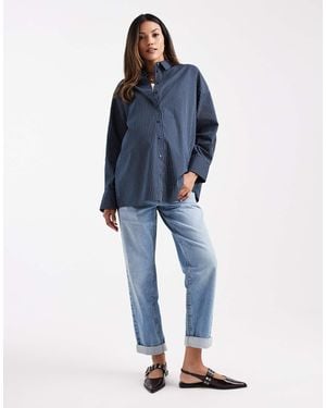 ASOS Asos Design Maternity High Rise Relaxed Mom Jeans - Blue
