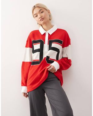 Nike Street Long Sleeve Graphic Polo - Red