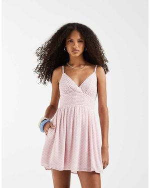 Hollister V-neck Strappy Mini Dress - Pink