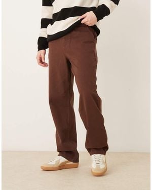 ASOS baggy Twill Trouser - Brown