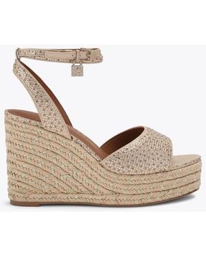 Kurt Geiger Brixton Ankle Strap Wedge Heeled Sandals - Natural