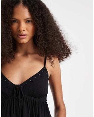 Hollister Ruffle Boho Babydoll Cami - Black
