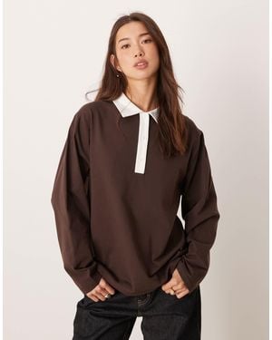 ASOS Oversized Rugby Top - Brown