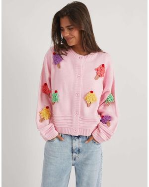 Skinnydip London 3D Ice Cream Knitted Cardigan - Pink