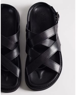 ASOS Cross Over Strap Sandal With Buckle - Blue