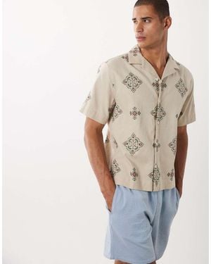 Abercrombie & Fitch Boxy Short Sleeve Shirt - Natural