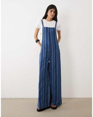 ASOS Mono Largo A Azules De Pernera Ancha De Denim Suave De
