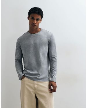 ARKET Cotton Rich Long Sleeve T-shirt - Grey