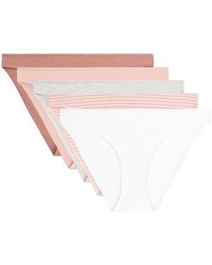Oysho 5 Cotton Blend Classic Briefs - White