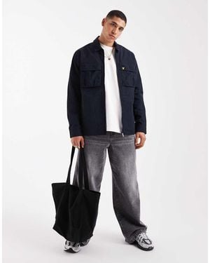 Lyle & Scott Ls Woven Shirts Ventilated Overshirt - Blue