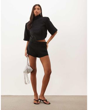Missy Empire Getailleerde Micro Short Co-Ord - Zwart
