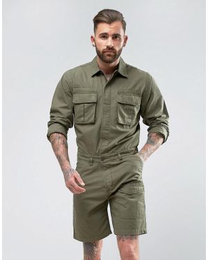 ASOS Military Boilersuit In Khaki - Green