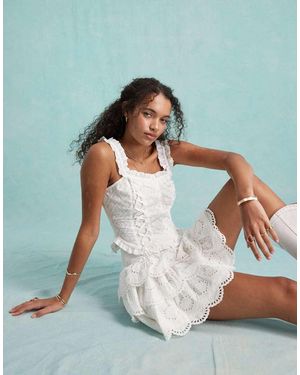 Miss Selfridge Top A Corsetto - Verde