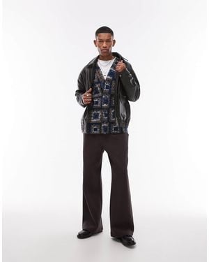 TOPMAN – strukturierte baggy fit jogginghose - Braun