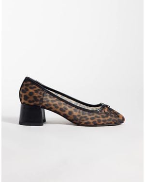 ASOS Sweet Pea Bow Detail Mid Block Heel Shoes - Multicolour
