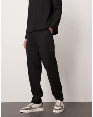 ASOS Co-Ord Plisse Tapered Pants - Black