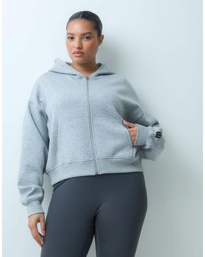 4505 Curve performance, geformte kapuzenjacke im boxy-fit mit reißverschluss - Blau