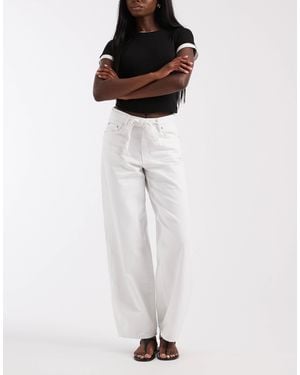 ONLY Gianna Mid Waist Straight Leg Jeans - White