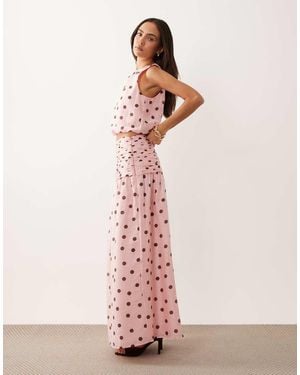 Forever New Ruched Maxi Skirt Co-Ord - Pink