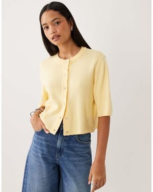 Object Short Sleeve Knitted Cardigan - Blue
