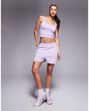 Kaiia Studio Embroidered Swirl Logo Cami Crop Top Co-ord - Purple