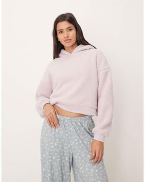 ASOS Lounge Cuddle Cropped Hoodie - Brown
