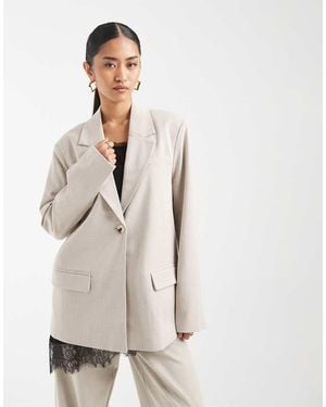 Object Oversized Tailored Blazer Co-ord - Natural