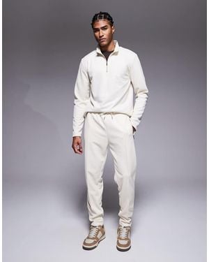 River Island Pique Slim Joggers - Grey