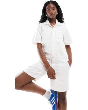 G-Star Tuta Jumpsuit Con Pantaloncini Sporco - Bianco