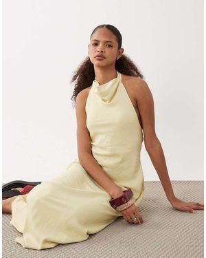ASOS High Neck Maxi Dress - Natural