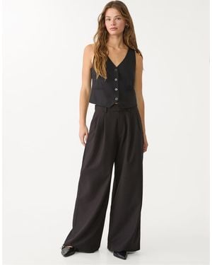 Stradivarius Tall Super Wide-Leg Adjustable Trousers - Black