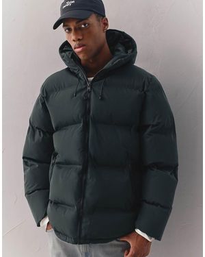 Pull&Bear Heat-sealed Quilted Jacket With Hood - Blue