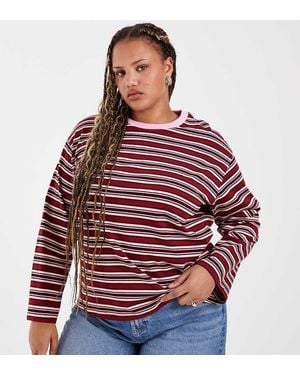 Vero Moda Cotton Oversized Long Sleeve T-shirt - Red