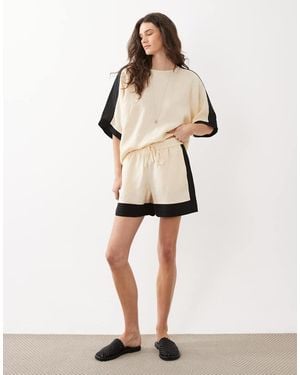 Mango Morti 100% Linen Tie Waist Shorts - Natural
