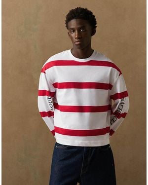 Bershka Long Sleeve Print T-shirt - Red