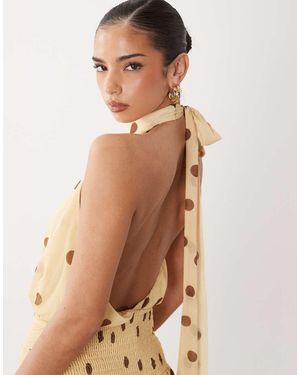 Gina Tricot Halterneck Mini Dress - Natural