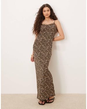 Vila Slinky Jersey Cami Maxi Dress - Brown