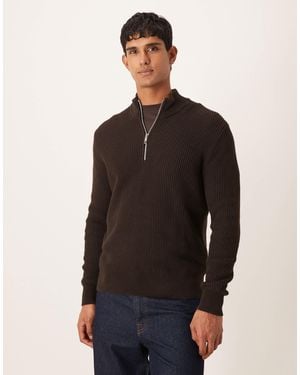 Mango – gerippter pullover aus baumwolle - Schwarz