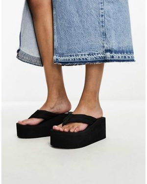 Pull&Bear Platform Flip Flop - Blue