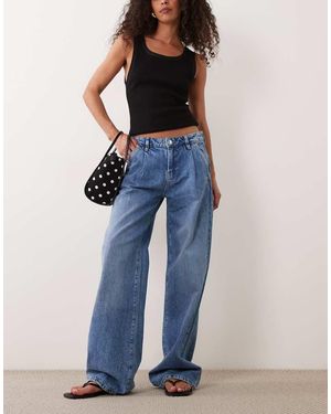 Gina Tricot Vaqueros Holgados Con Y Pinzas De - Azul