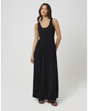 Brave Soul Ärmelloses ausgestelltes midikleid - Schwarz