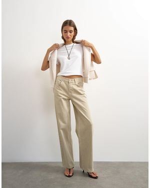 TOPSHOP Cinch Low Rise Relaxed Jean - White