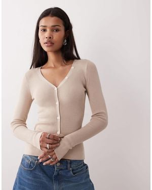 Gina Tricot – strickjacke - Natur