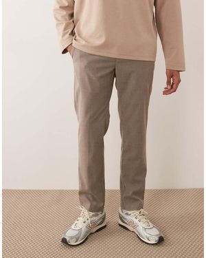 Mango Broek Met Geplooide Voorkant En Verstelbare Taille - Naturel