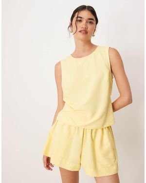ASOS Open Tie Back Shell Top Co-ord - Natural
