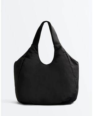 Oysho Shopper Bag With Contrasting Handle - Black