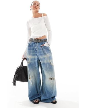 Collusion X025 Low Rise Xl baggy Jeans - Blue