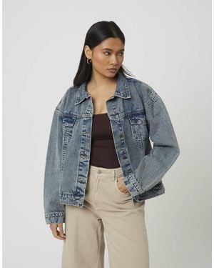 Brave Soul Oversized Denim Jacket - Blue