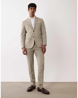 SELECTED Linen-mix Slim Fit Trousers - Natural